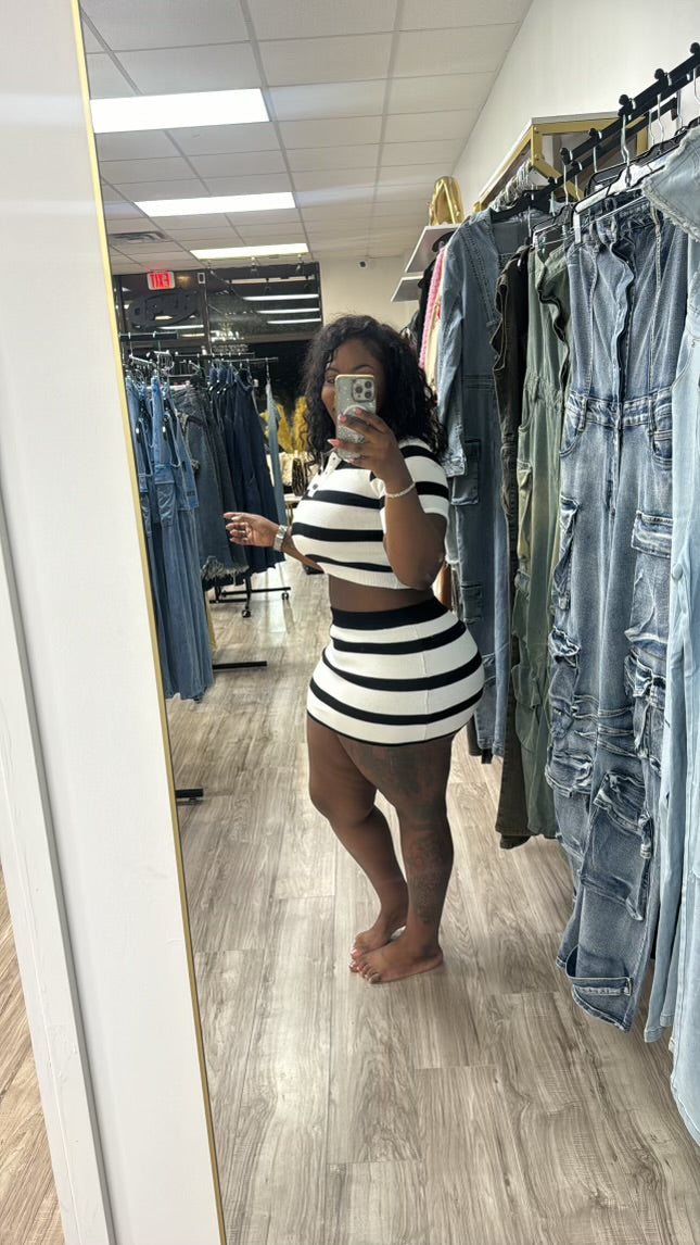 Striped skirt set