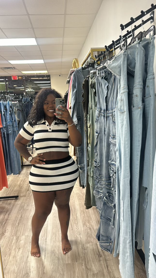 Striped skirt set