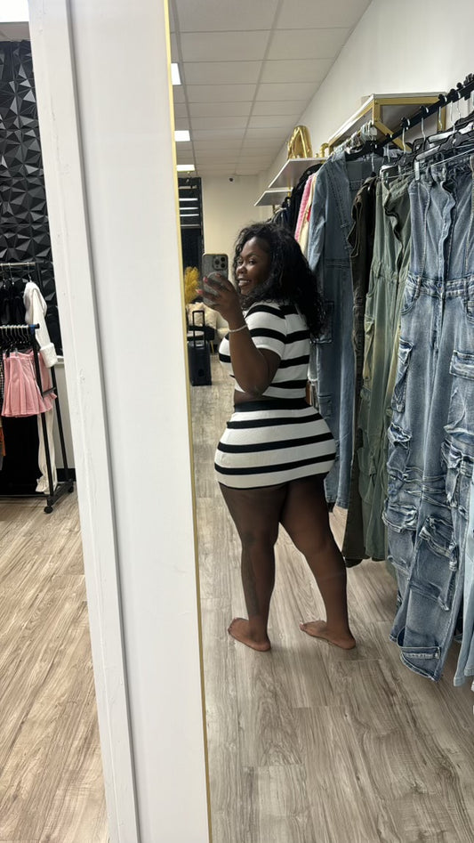 Striped skirt set