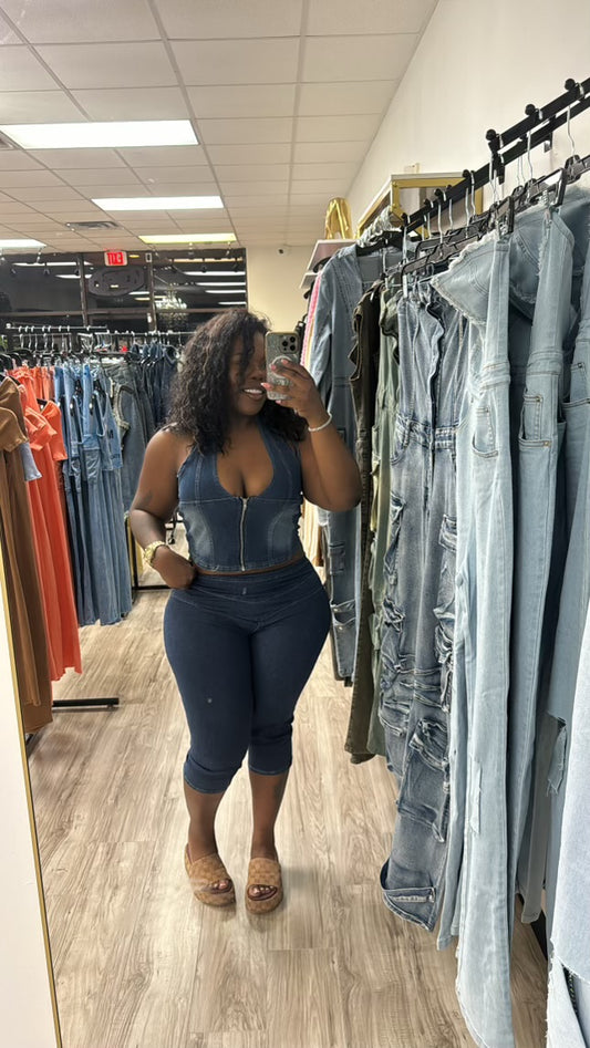 "Hold me Down" Denim Set