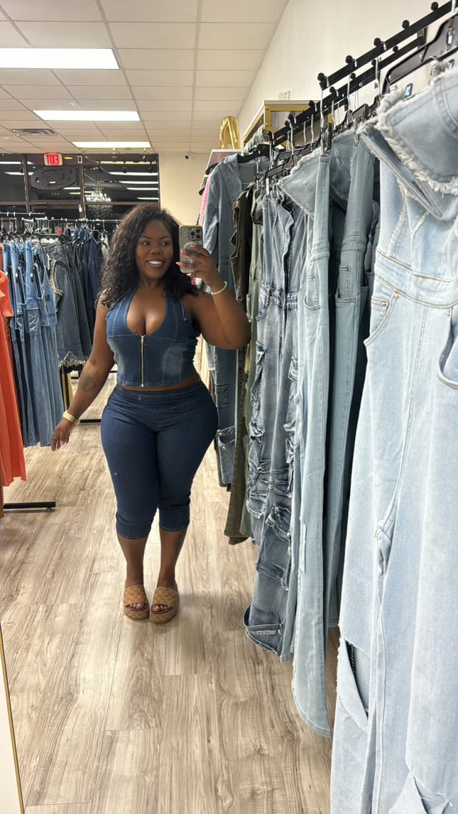 "Hold me Down" Denim Set